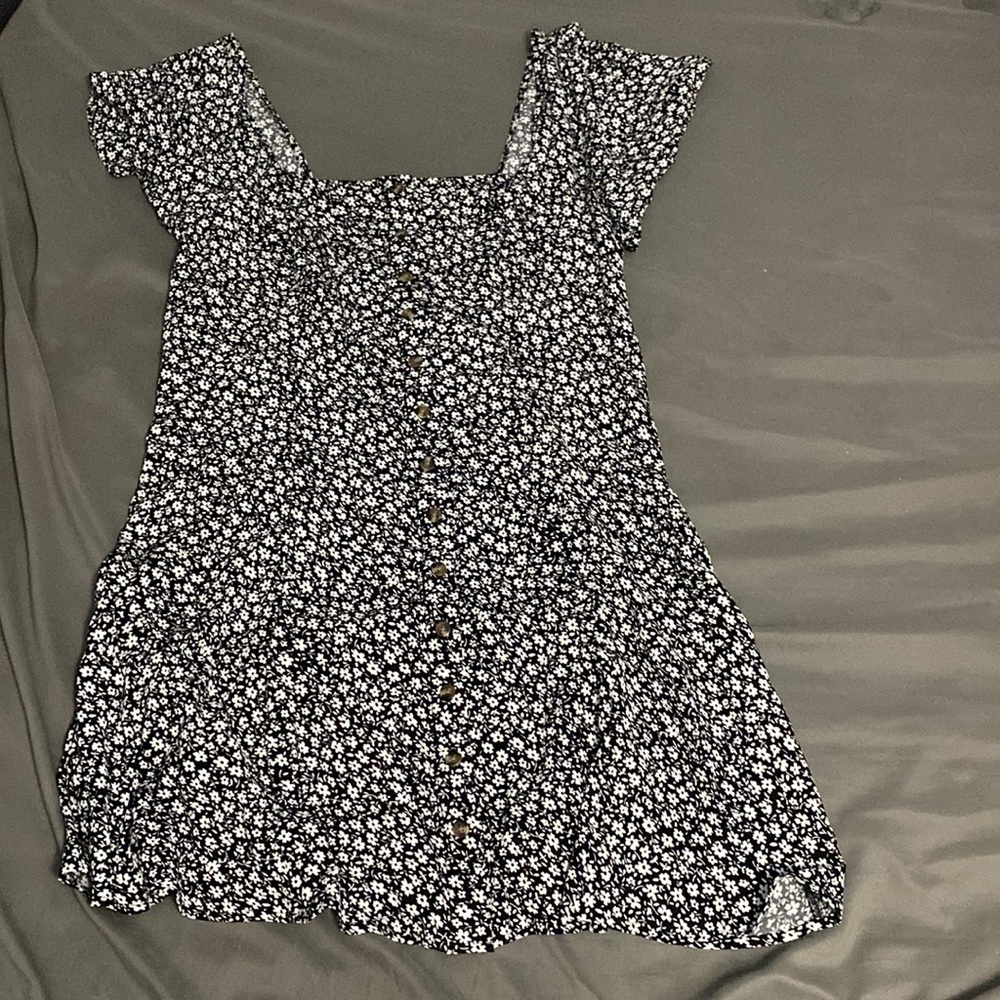 Black and white floral dress